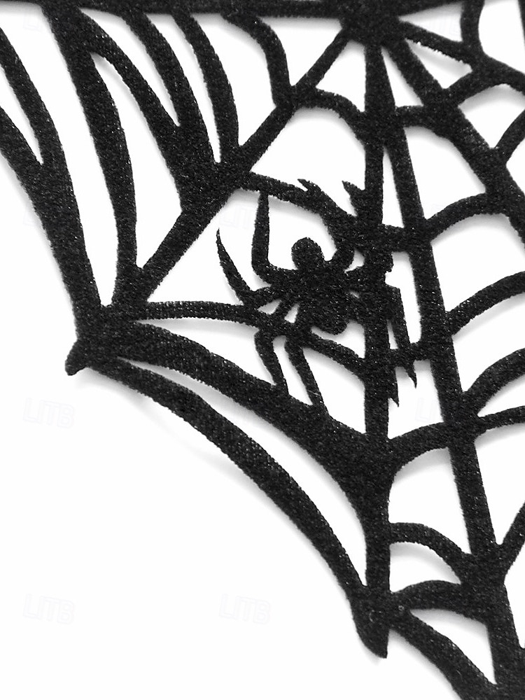 Damen-Halloween-Handarmband mit Spinnennetz – schwarze Gothic-Handkette aus Polyester mit Spinnendesign für Kostümpartys und Cosplay 2025 - $9.99 –P7