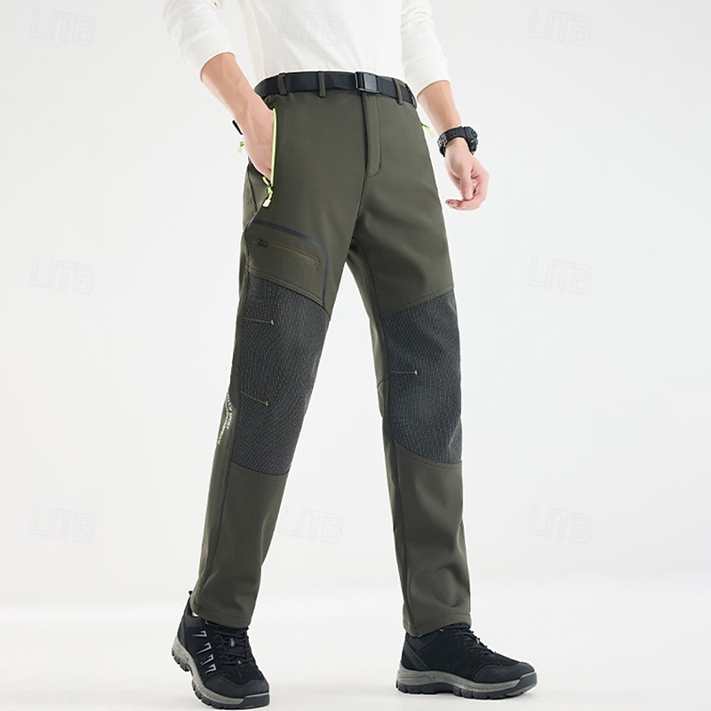 Hombre Pantalones cargo Pantalones para senderismo Pantalones de lluvia para senderismo Invierno Al aire libre Ajuste regular Impermeable Resistente al Viento Prendas de abajo Bolsillo Negro Verde 2025 - $35.99 –P1