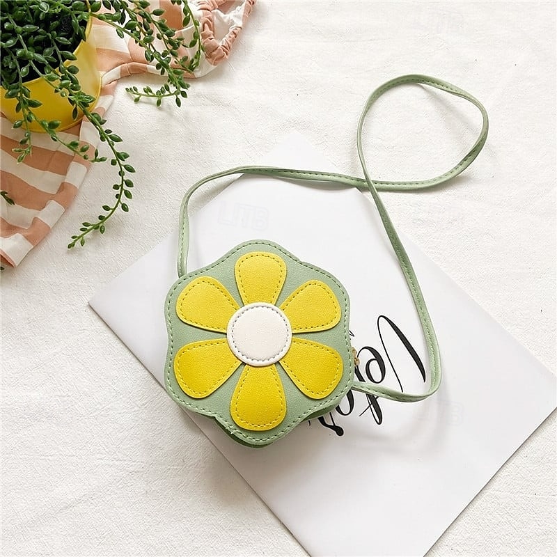 Mini axelväska med blommönster, söt axelväska i godisfärg för små flickor, snygg prinsessväska, liten myntväska med bedårande blommönster 2025 - $6.49 –P4