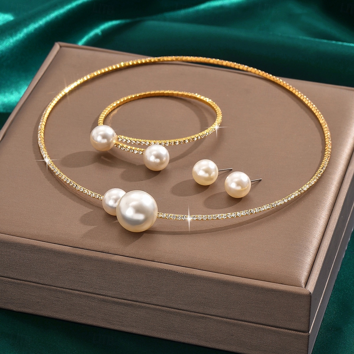 Los sistemas nupciales de la joyería 1 Legierung Pendientes Collare Pulseras Mujer Elegante Lujo Bonito Geométrico Alegría Forma Geométrica Conjunto de joyas Para Fiesta 2025 - $28.99 –P5
