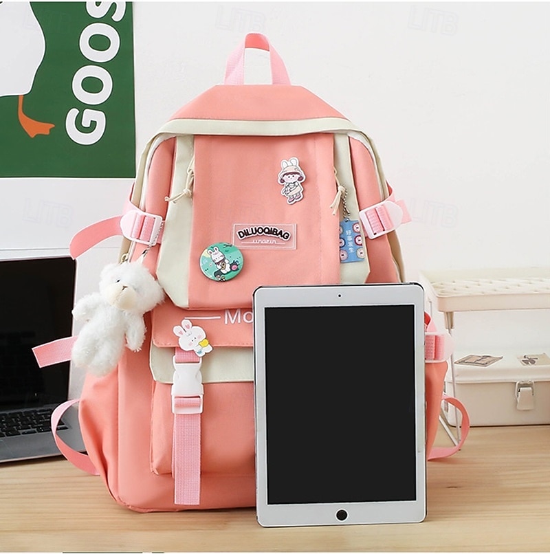 Ensemble de sac à dos vert 5 en 1 pour filles avec de jolis accessoires – sac d'école léger avec fourre-tout, trousse et pochette à cordon pour les adolescentes et un usage quotidien de 2025 ? $29.99 –P3