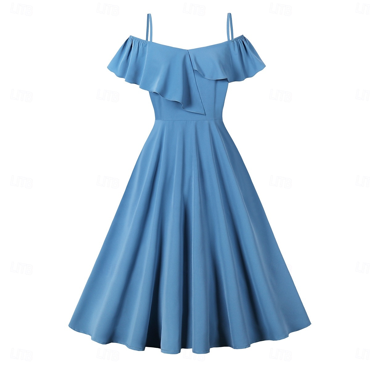 Retró 1950-es Rockabilly Déli Swing ruha Flare ruha Aszimmetrikus Zsebekkel Tömör szín Női Vakáció Hétköznapi Retro témájú buli Felnőttek Ruha Tavaszi nyár 2025 - $34.99 –P11