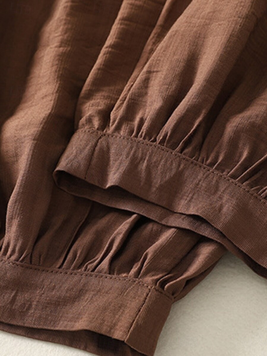 Damen Chinos Haremshose Vintage Ethno-Stil Basic Knöchellang Hohe Taille Einfach Tasche Kordelzug Komfort Außenbereich Dehnbar Urlaub Straße Täglich Schwarz Beige Kaffee Sommer Frühling Normale 2025 - $34.99 –P12