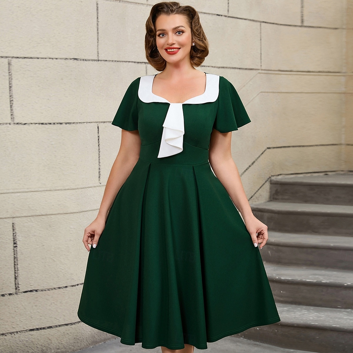 1950-tallet Retro / vintage Middag Flare kjole Store størrelser Kostyme Dame Feriereise Ball Fest / aften Voksne Kjole Vår sommer 2026 - $44.99 –P11
