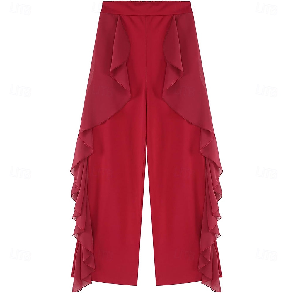 Damen Latein Tanzhose Tango Salsa Samba Tanzhose Rock fließende Hose Bauchtanzhose 2025 - $22.99 –P11