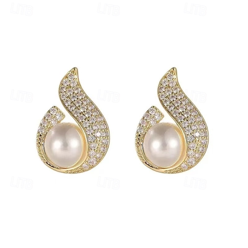 Per donna Orecchini a perno Tropicale Gioia Elegante Orecchini Gioielli Oro Per Feste del 2026 a $11.49 –P5
