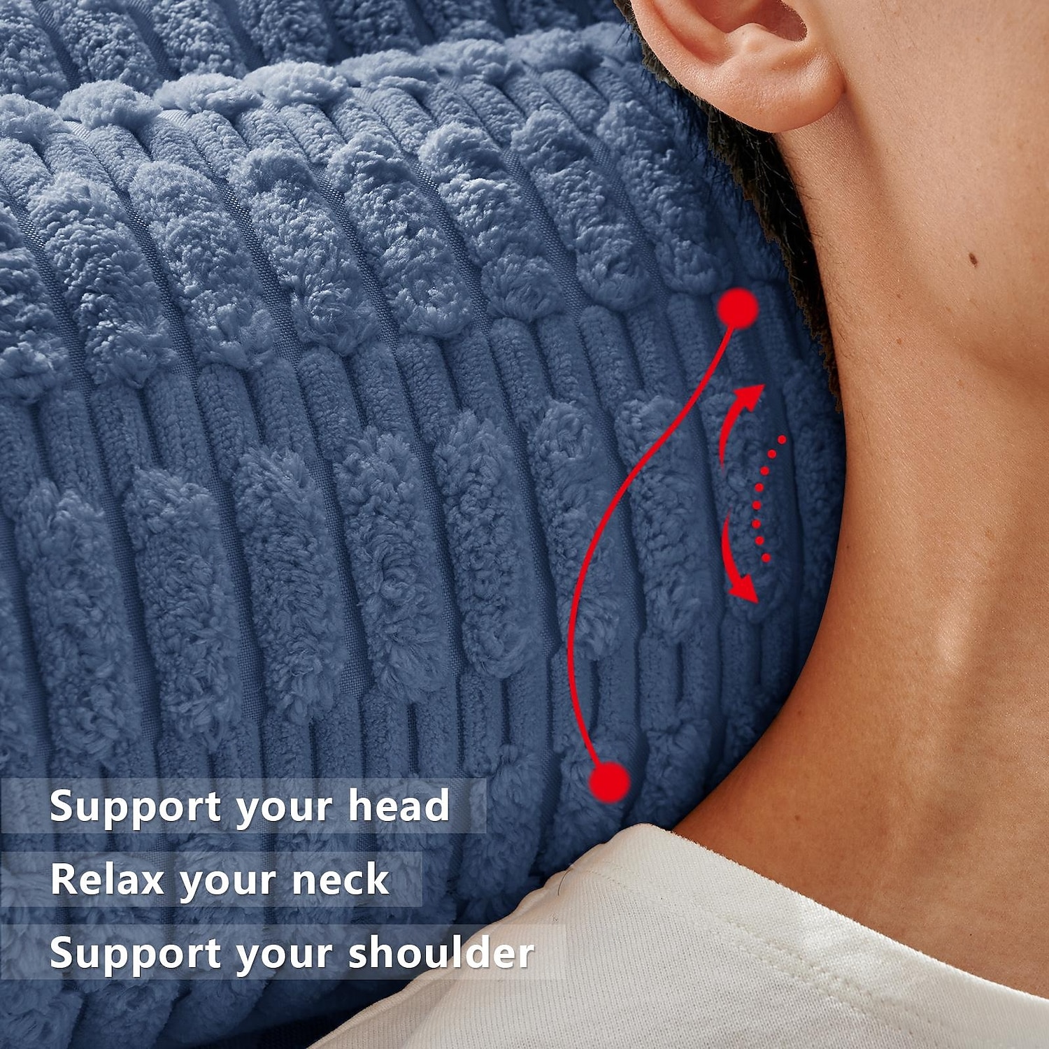 1 stuk hoofdsteunkussen, relaxkussen voor nek, hoofd of voeten voor kantoor- of massagestoelen, verlichting van nekpijn en ondersteuning van de nek. Antislip hoes met ritssluiting. 2025 - $39.99 –P6