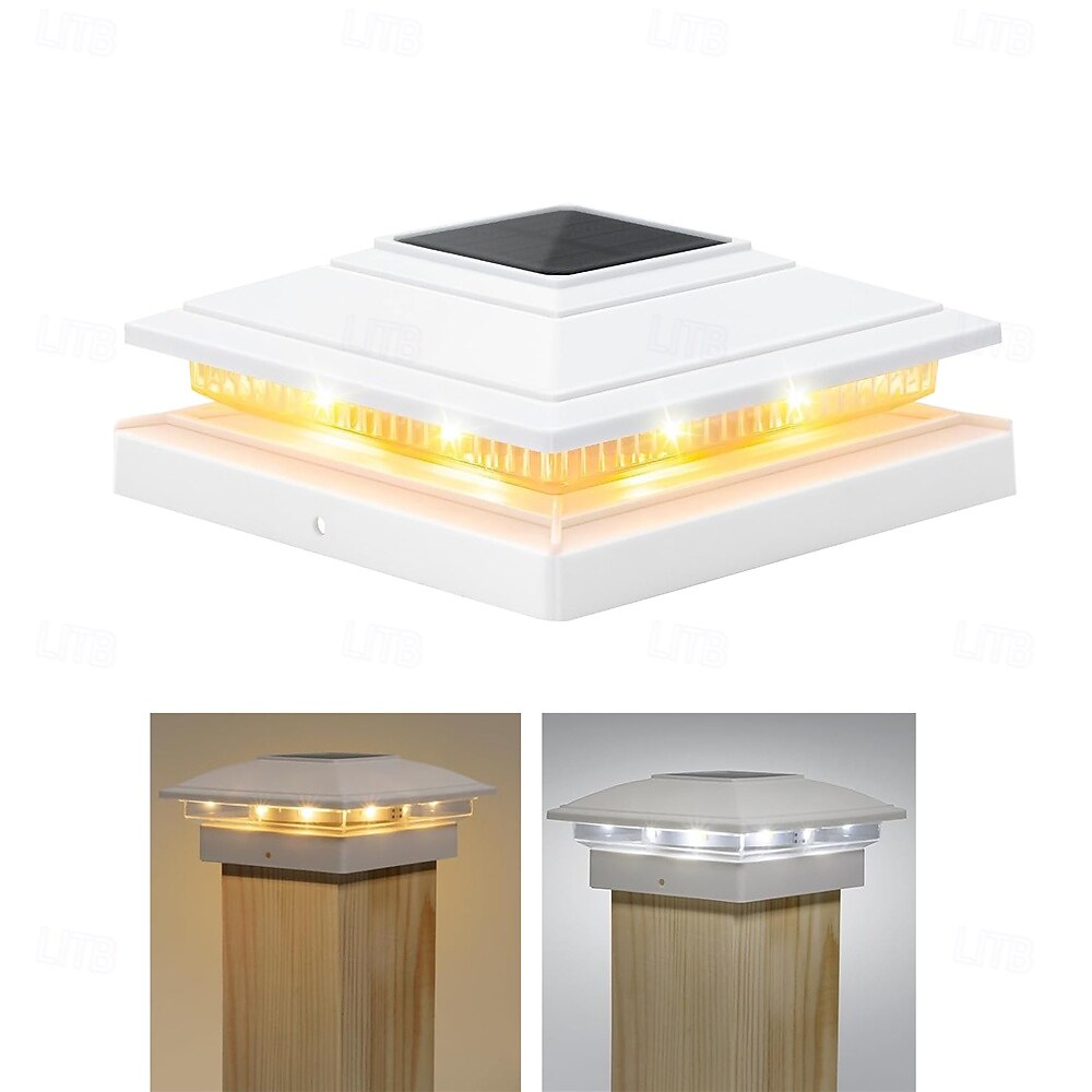 Fari a colonna solari con luce calda e bianca integrati, luci a colonna 4x4 per esterni, impermeabili, per giardino, terrazza, recinzione decorativa, 1 pz. del 2025 a $29.99 –P4