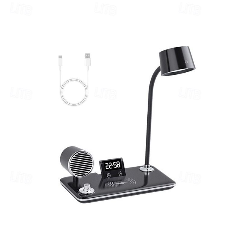 LED Desk Lamps for Home Office Wireless Charger Small Desk Lamp with Bluetooth Touch lamps for nightstand Reading Night Light with Clock Dimmable Side Table Lamp for College Dorm Room Bedroom 2025 - $52.99 –P8