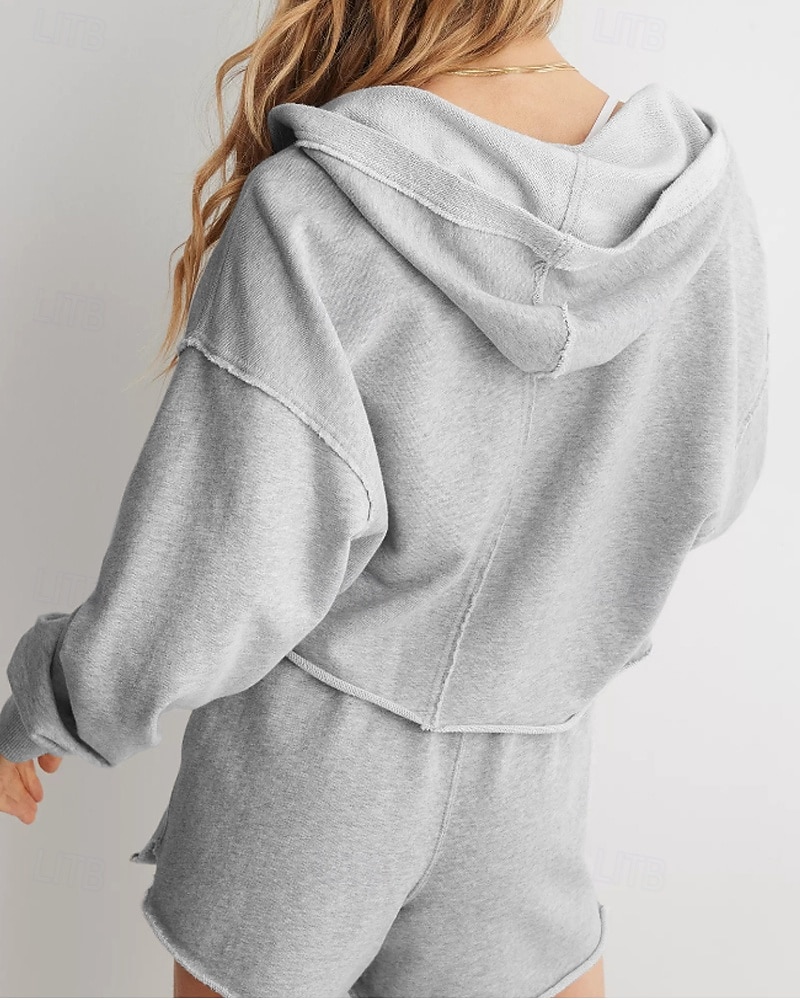 Per donna Giacca con Cappuccio Caldo Confortevole Patchwork Moda Semplice Uscire Weekend Pullover Regolare Con Cappuccio Vestibilità regolare Manica Lunga Capispalla Nero Grigio chiaro Rosso rosa del 2025 a $24.99 –P3