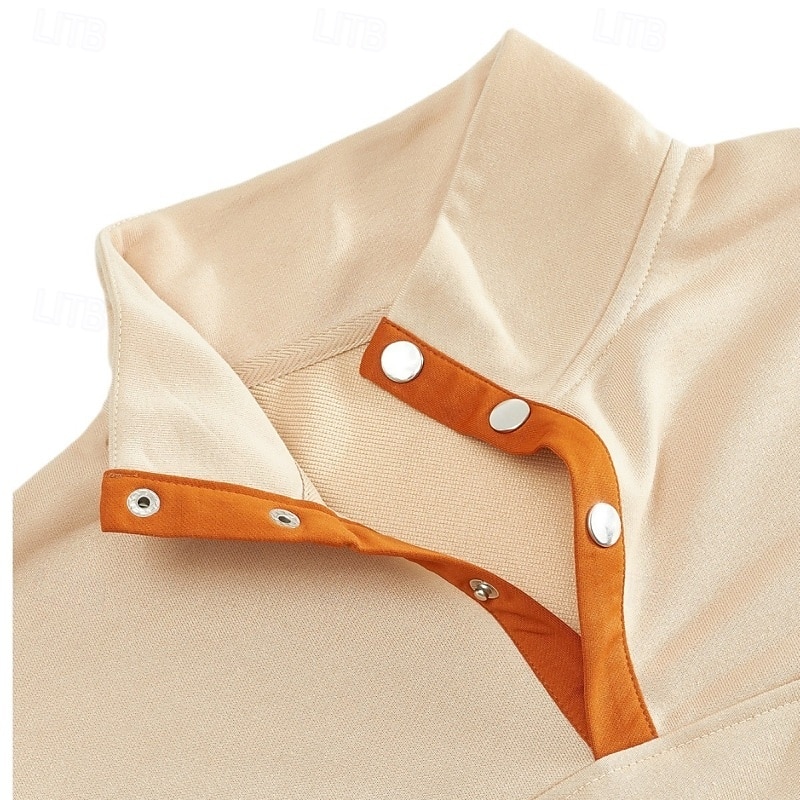 Per uomo Maglia Velluto a coste Felpa con cappuccio Maglione Felpa con cappuccio abbottonata Nero Bianco Beige Grigio Colletto Mao Semplice Patchwork Sport & Outdoor Casuale Quotidiano Streetwear del 2025 a $23.99 –P6