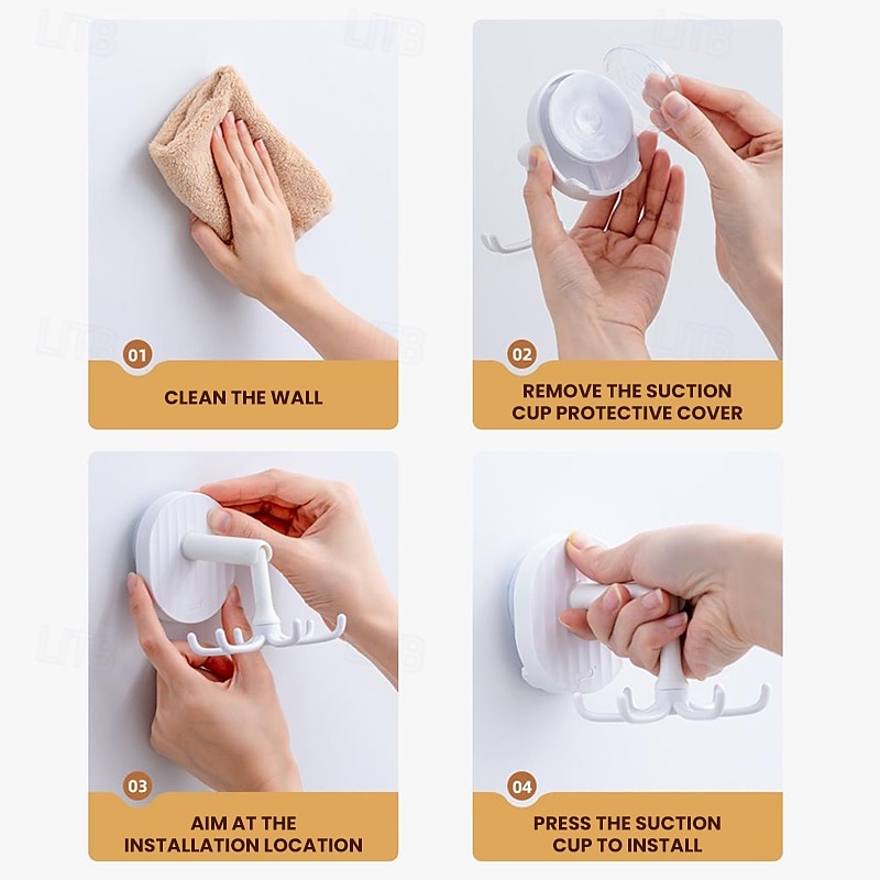 TAILI 360 Rotating Self-Adhesive Utensil Hook, Multi-Purpose Hanging Utensil Holder Vertical Flip Hooks, Rotating Folding Self Adhesive Hook for Home 2025 - $15.99 –P5