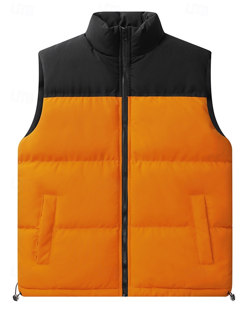 Herren Fleeceweste Ärmellos Weste Außen Thermowarm Winter Vollreißverschluss Polyester Patchwork Schwarz Weiß Rosa Jagd Angeln Klettern 2025 - $31.99 –P7