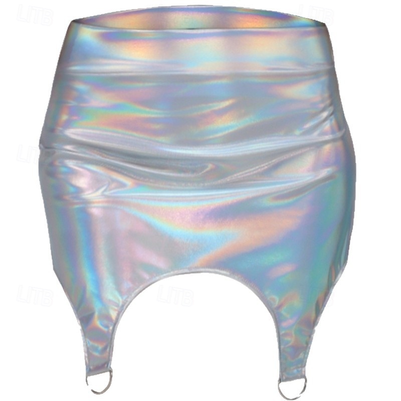 Retro Vintage 1980er Rock Disco Einfarbig Damen Karnevalskostüm Halloween Karneval Pride Parade Pride-Monat Erwachsene Röcke 2025 - $24.99 –P4