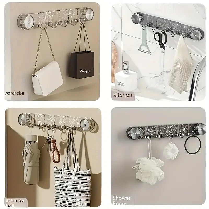 Crochet à ventouse rotatif étanche, sans perçage, peu encombrant, crochet pour serviette de douche, cintres pliables en plastique, idéal pour la salle de bain&amp;organisation de la cuisine de 2025 ? $12.49 –P11