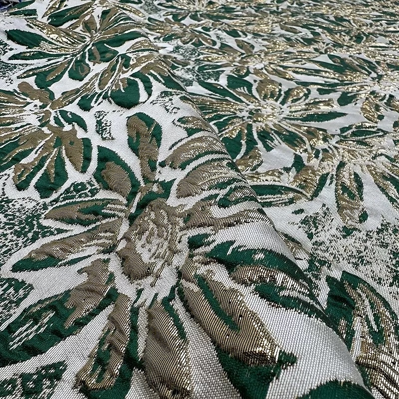 Abiti da cocktail a trapezio in jacquard floreale, eleganti, abiti da cerimonia, da sposa, lunghezza tè, lunghezza midi, maniche a 3/4, scollo a V, crêpe elasticizzata con fiocco(i), pieghe, tasca del 2025 a $145.99 –P2