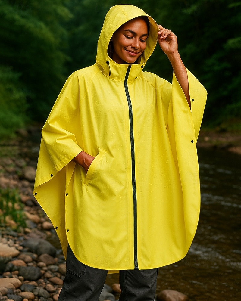 Unisex waterproof jacket Rain Coat Outdoor Waterproof Hiking Outfits Hiking Clothes Spring Autumn / Fall Top Camping / Hiking / Caving Running Solid Color Yellow 2026 - $21.99 –P3