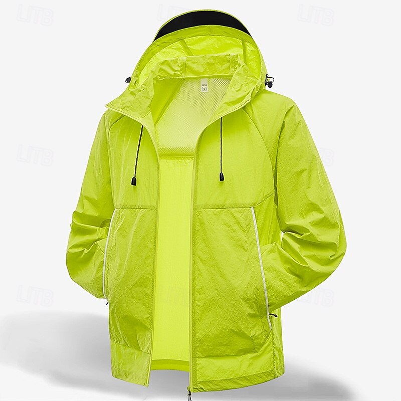 Herren Leichte Jacke Outdoorjacke Hautjacke Freizeitjacke Urlaub Täglich UPF50+ Windjacke Tasche Sommer Frühling Einfach Mode Klassisch Mit Kapuze Regulär Schwarz Elfenbein Hellgrün Orange Grün Jacken 2026 - $34.99 –P1