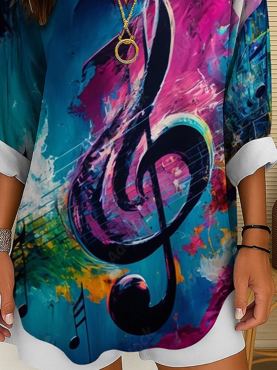 Festival de musique Femmes Chemisier A Ombre Graphique Géométrique Élégant ancien Tropical manche longue Col en V Hauts Réguliers Quotidien Fête Imprimé Jaune Rouge Violet Été Printemps de 2025 ? $24.99 –P3