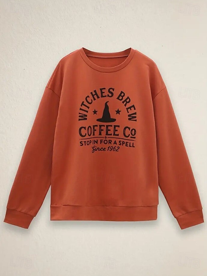 Femmes Sweatshirt Pull Graphique Crâne Sorcière Mode Occasionnel manche longue Col ras du cou Col rond Hauts Réguliers Rue Tenue Quotidienne Occasionnel Imprimé Vert herbe Noir Blanche Bleu Orange de 2025 ? $24.99 –P3