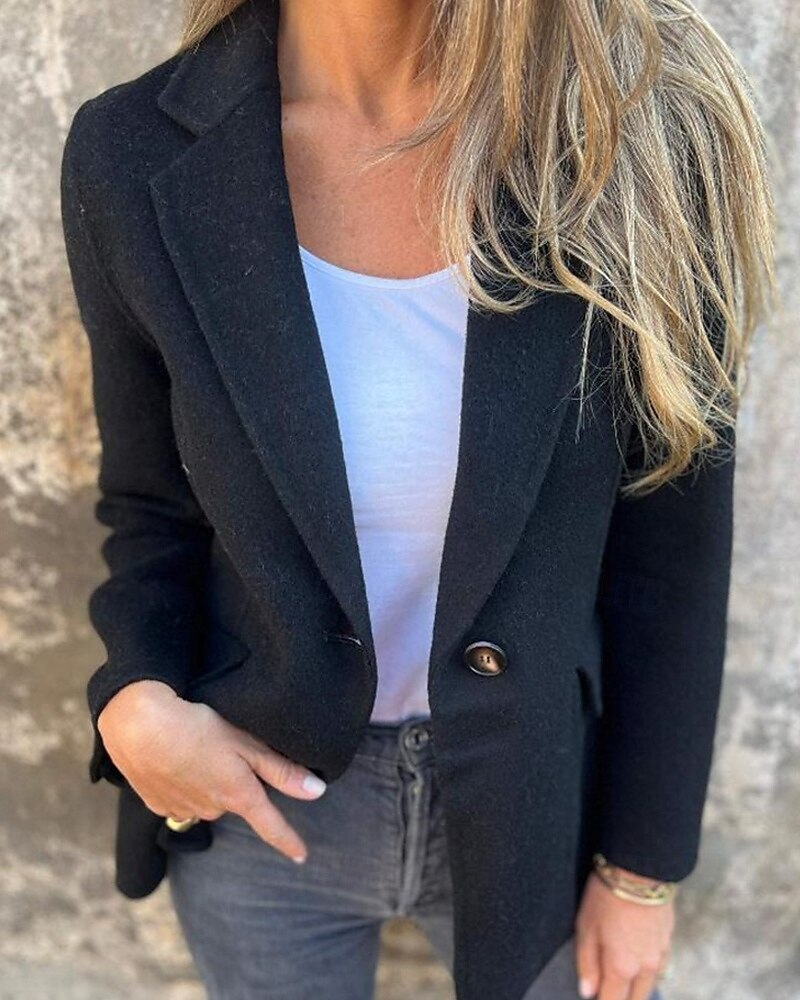 Per donna Cappotto Invernale Giacca Casual Caldo Confortevole Tasca Bottoni Casual Semplice Uscire Casual Quotidiano Monopetto Regolare Collo ripiegato Vestibilità regolare Manica Lunga Capispalla del 2025 a $26.99 –P5