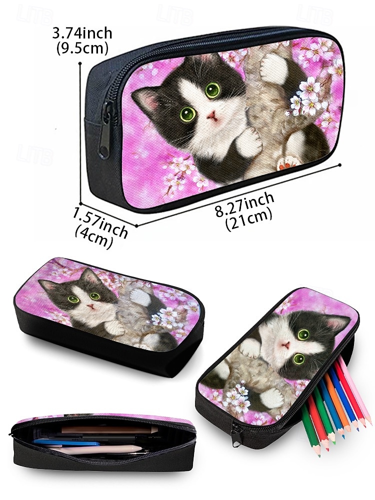 3-delige kinderrugzakset met kattenmotief van Kayomi Harai – schattige schooltas met lunchtas en etui, geïsoleerd vak en grote inhoud voor meisjes op de basisschool, op reis of voor een picknick 2026 - $34.99 –P13