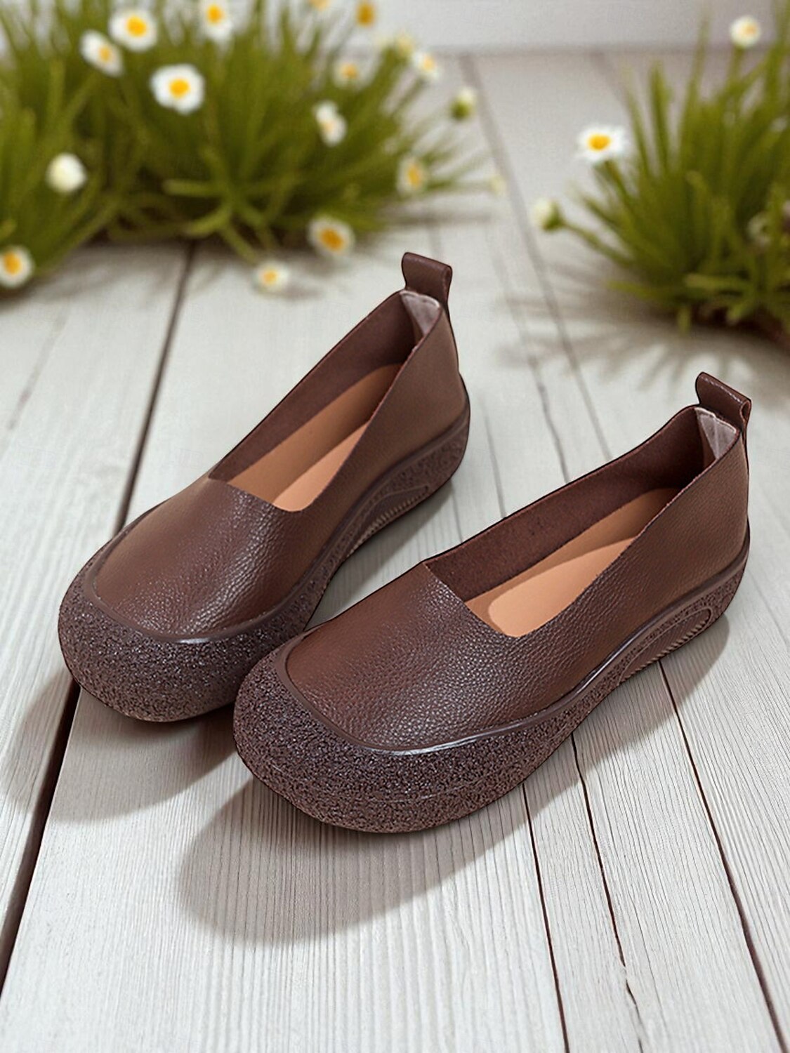 Damen Flache Schuhe Barfußschuhe Weiche Schuhe Schuhe mit weiter Passform Täglich Reise Muttertag Flacher Absatz Runde Zehe Lässig Komfort Minimalismus Kunstleder Loafer Schwarz Kaffee 2025 - $26.99 –P4