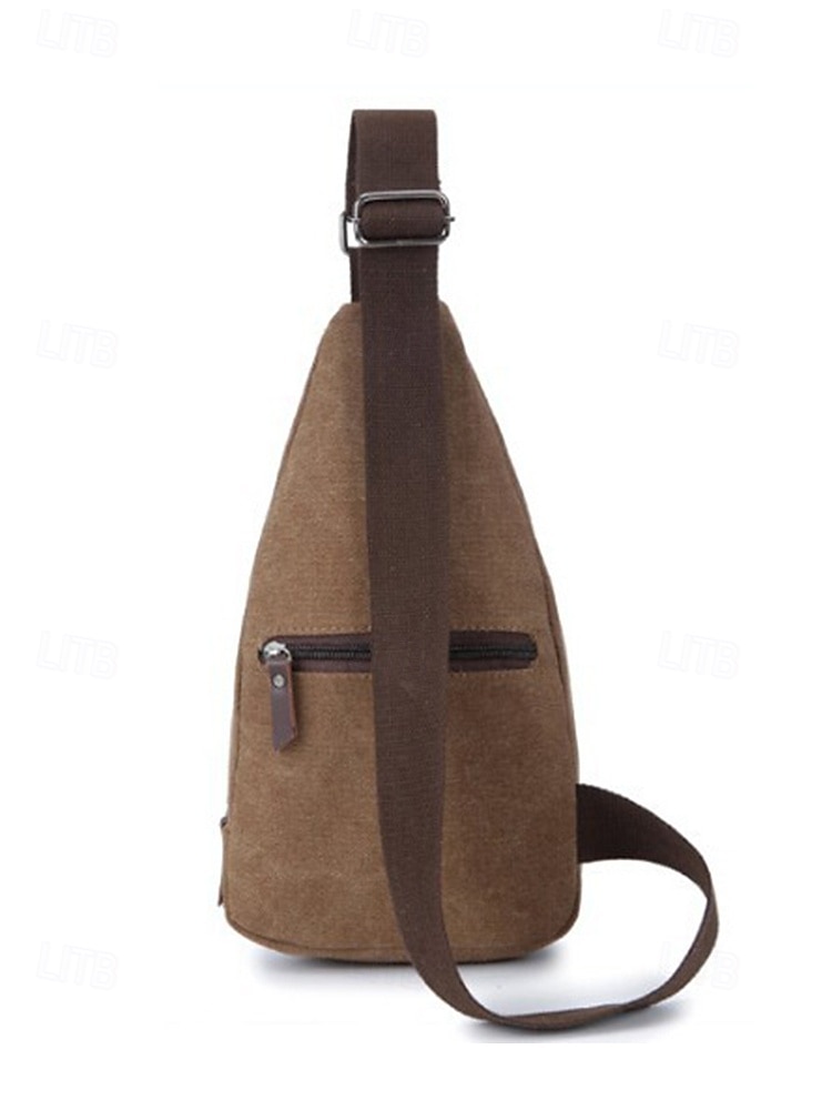 Zaino a tracolla in tela da uomo con più scomparti, borsa a tracolla vintage per escursioni all'aperto, viaggi e uso quotidiano casual del 2025 a $14.99 –P7