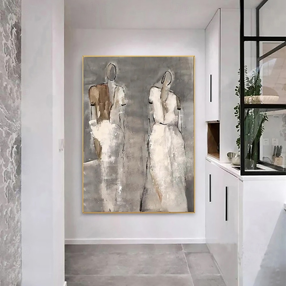 Pintura a óleo feita à mão em tela, arte de parede, decoração, personagem de dança abstrata simples para decoração de casa, moldura esticada, pintura pendurada/pintura enrolada sem moldura, não de 2026 por $83.99 –P10