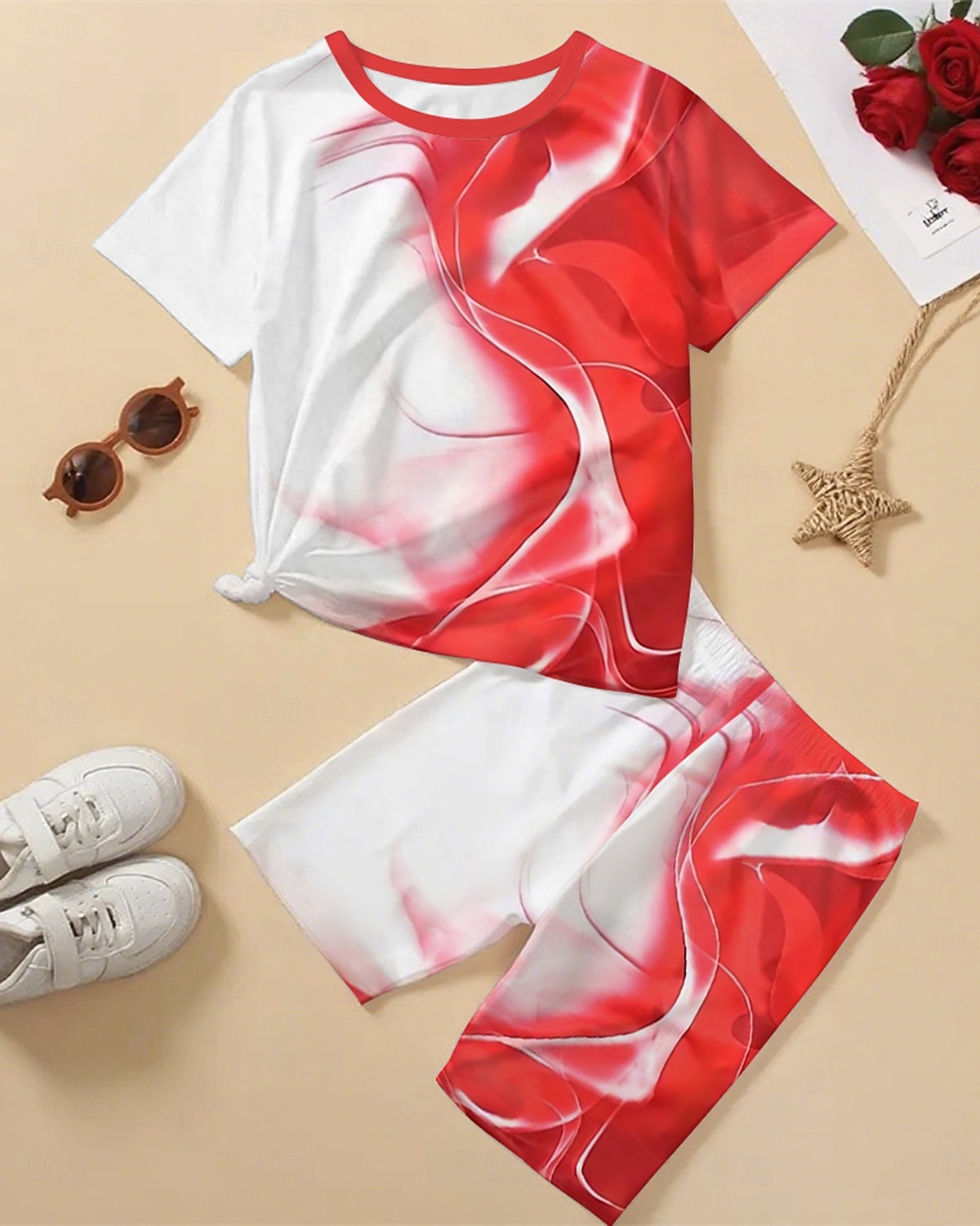 Boys 3D Geometric T-shirt & Shorts Set Short Sleeve Summer Spring Sports Fashion Daily Kids 4-12 Years Crew Neck Outdoor Vacation Sports Tailored Fit 2026 - $17.99 –P1