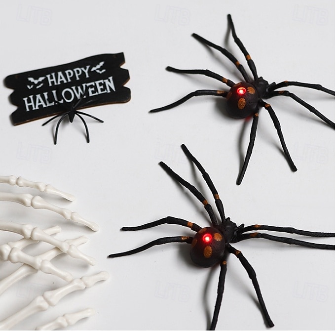 Lot de 2 araignées lumineuses et 2 globes oculaires lumineux pour Halloween, décoration d'ambiance de fête intérieure, lumière d'ornement, lumière d'horreur et d'atmosphère étrange de 2025 ? $15.99 –P9