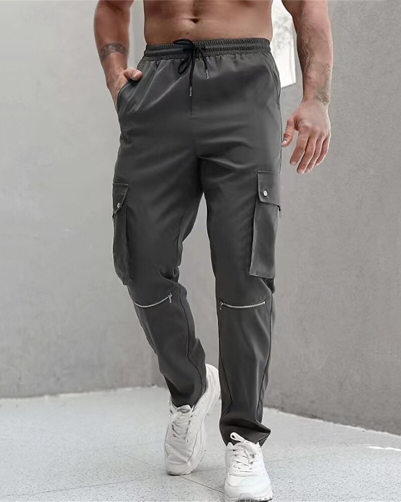 Per uomo Pantaloni Cargo Pantaloni Elastico in vita Coulisse Multi-tasche Semplice Indossabile All'aperto Quotidiano Campeggio & Escursionismo Moda Classico Nero Marrone Micro-elastico del 2025 a $21.99 –P15