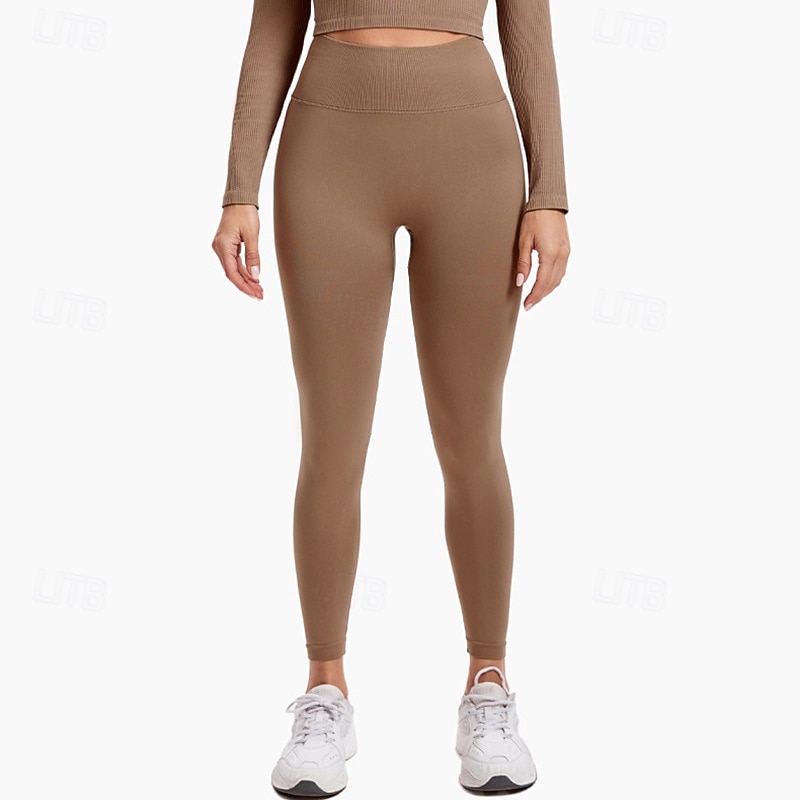 Mujer Leggings Capri Mallas Leggings de Yoga Control de barriga Alta cintura Gimnasio Rutina de ejercicio De Deporte Prendas de abajo Color sólido Negro Blanco Azul Otoño Deportes Ropa de Deporte 2025 - $18.99 –P10