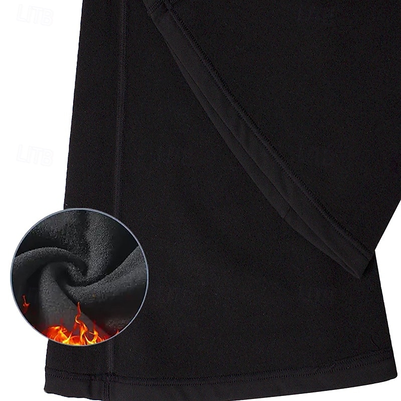 Dame Flared bukser Fleece yogaleggings Midjekontroll Høy Midje Treningsstudio Dans Treningsklær Bunner Helfarge Svart sport Sportsklær Tett passform 2026 - $17.99 –P8