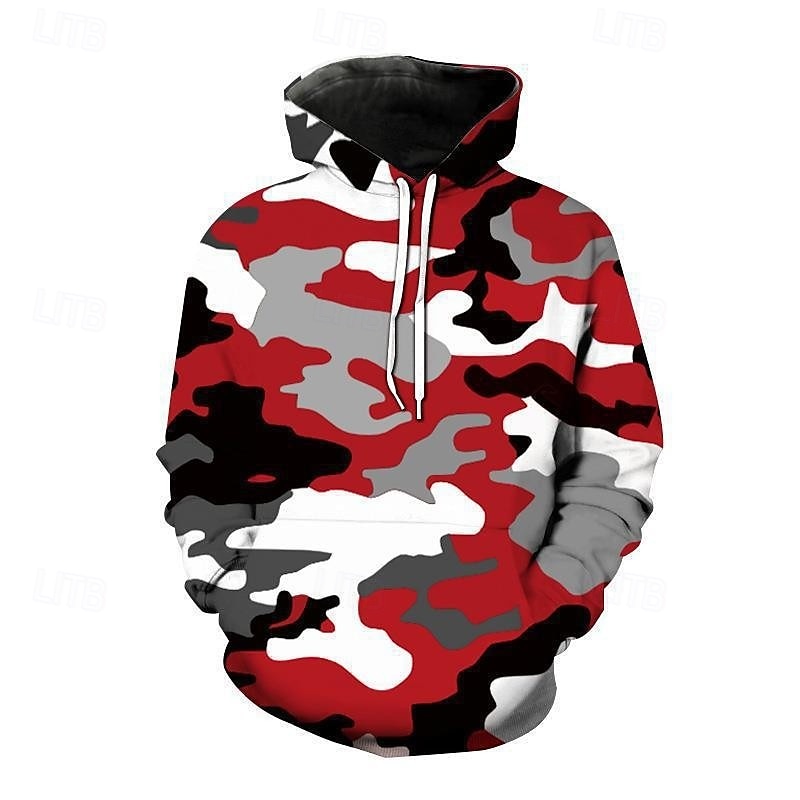 Homme Sweat à capuche Rose Claire Rouge Bleu Roi Bleu Vert À capuche Camouflage Avec Poches Sport & Loisir Quotidien Fête Polyester Streetwear Basique Occasionnel Printemps Automne Vêtement Tenue de 2025 ? $23.99 –P5