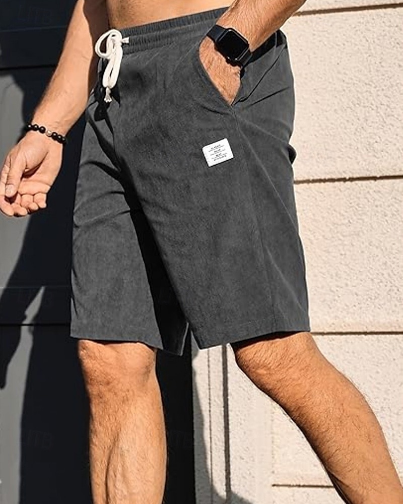 Per uomo Shorts Pantaloncini Estivi Pantaloncini casual Pantaloncini di velluto a coste Tasca Elastico in vita Coulisse Semplice Comodità Traspirante Corto All'aperto Vacanza Canotta sportiva Casual del 2025 a $15.49 –P11