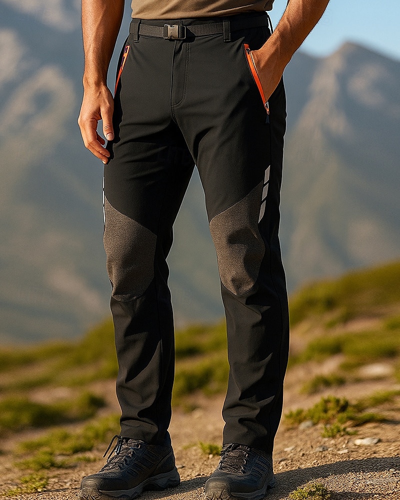 Herren Wanderhosen Regenhose zum Wandern Softshellhosen Patchwork Außen Normale Passform Wasserdicht Winddicht Unterteile Schwarz Camping / Wandern Laufen S M L XL XXL 2025 - $26.39 –P1