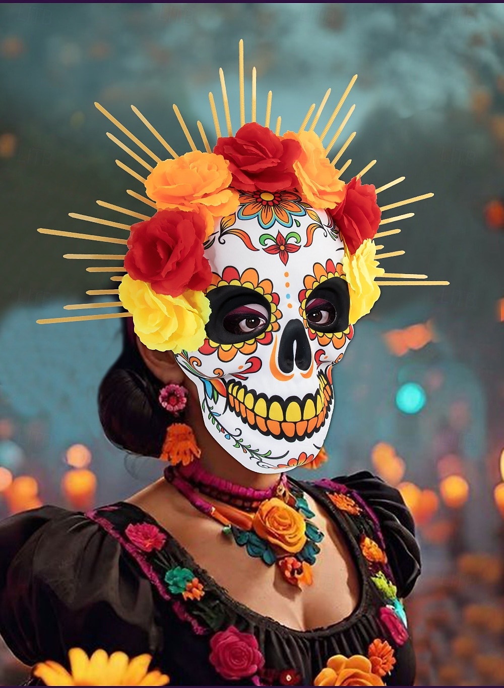 Crânio de açúcar Dia das Bruxas Máscara Assustador Cara Completa Adulto Mulheres Dia Das Bruxas Carnaval Dia dos Mortos Espetáculo Festa Fantasias fáceis de Halloween Vestir-se de 2025 por €18.12 –P5