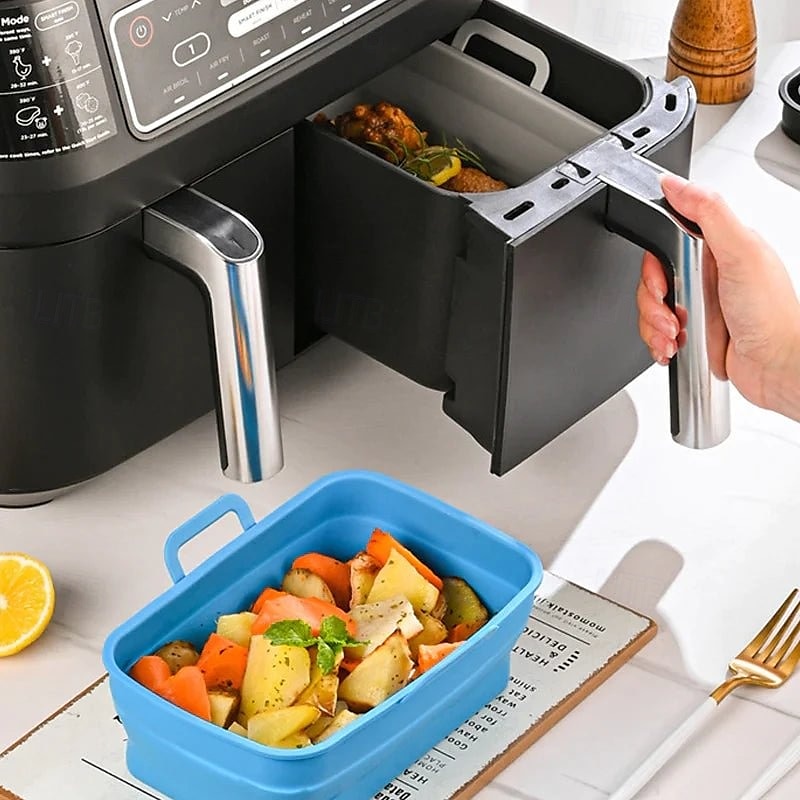 Foldable Air Fryer Silicone Baking Tray Reusable Non Stick Heat Resistant Kitchen Mat for Cooking Roasting Grilling Dishwasher Safe Accessory for Home Baking Use 2025 - $21.99 –P11