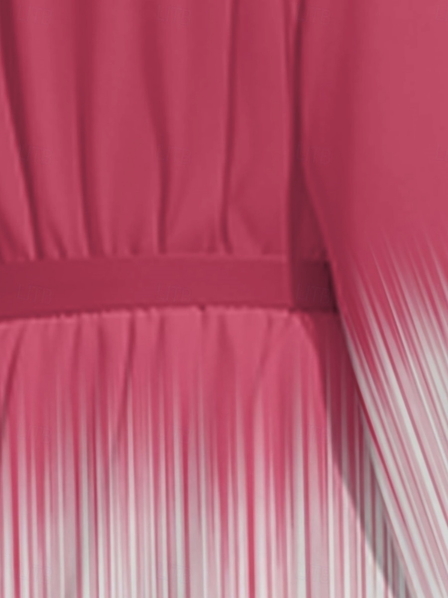 Damen Midikleid Freizeitkleid Chiffon Schwingkleid Modern Urlaub Täglich Wochenende Normale Passform Blumen Langarm V Ausschnitt Fuchsie Sommer Frühling Herbst 2025 - $31.99 –P4