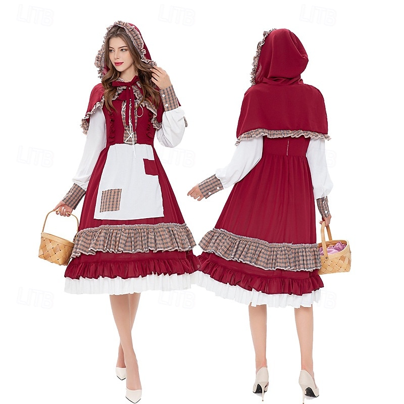 Bajka Czerwony Kapturek Sukienka płaszcz z kapturem Postacie z bajek Cosplay Kostiumy z filmów for Damskie Dla dziewczynek Dla dzieci Dla dorosłych Halloween Karnawał Światowy Dzień Książki Spektakl 2025 - $51.99 –P5