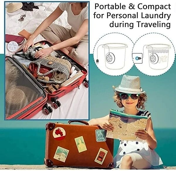 Mini lavatrice e lavastoviglie portatile automatica piccola turbo centrifuga lavatrice per calzini biancheria intima contenitore per borotalco comodo compatto aiutante per il bucato del 2025 a $16.99 –P10