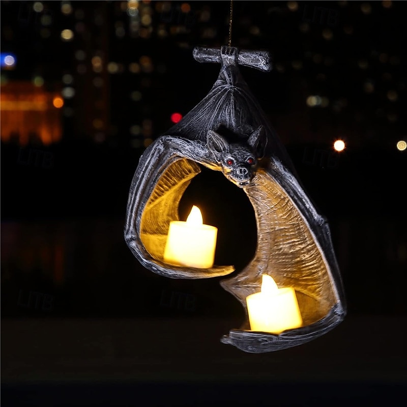 suporte para velas de parede de morcego, decorações de velas de morcego para Halloween, arandela de parede de morcego gótico, suporte para velas com velas, decoração pendurada para castiçal de de 2025 por $27.99 –P2