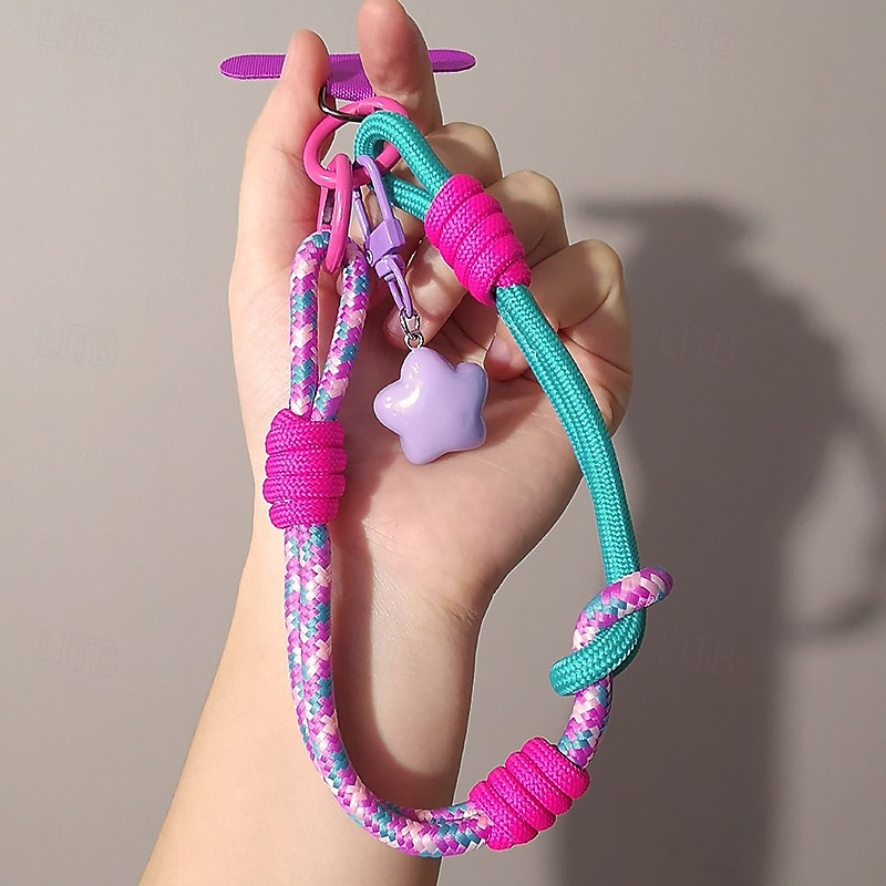 Nueva cuerda corta para colgar el teléfono móvil con estampado de muñeca, bonita cuerda tejida corta de doble uso, resistente para viajes al aire libre para hombres y mujeres. 2025 - $9.99 –P6