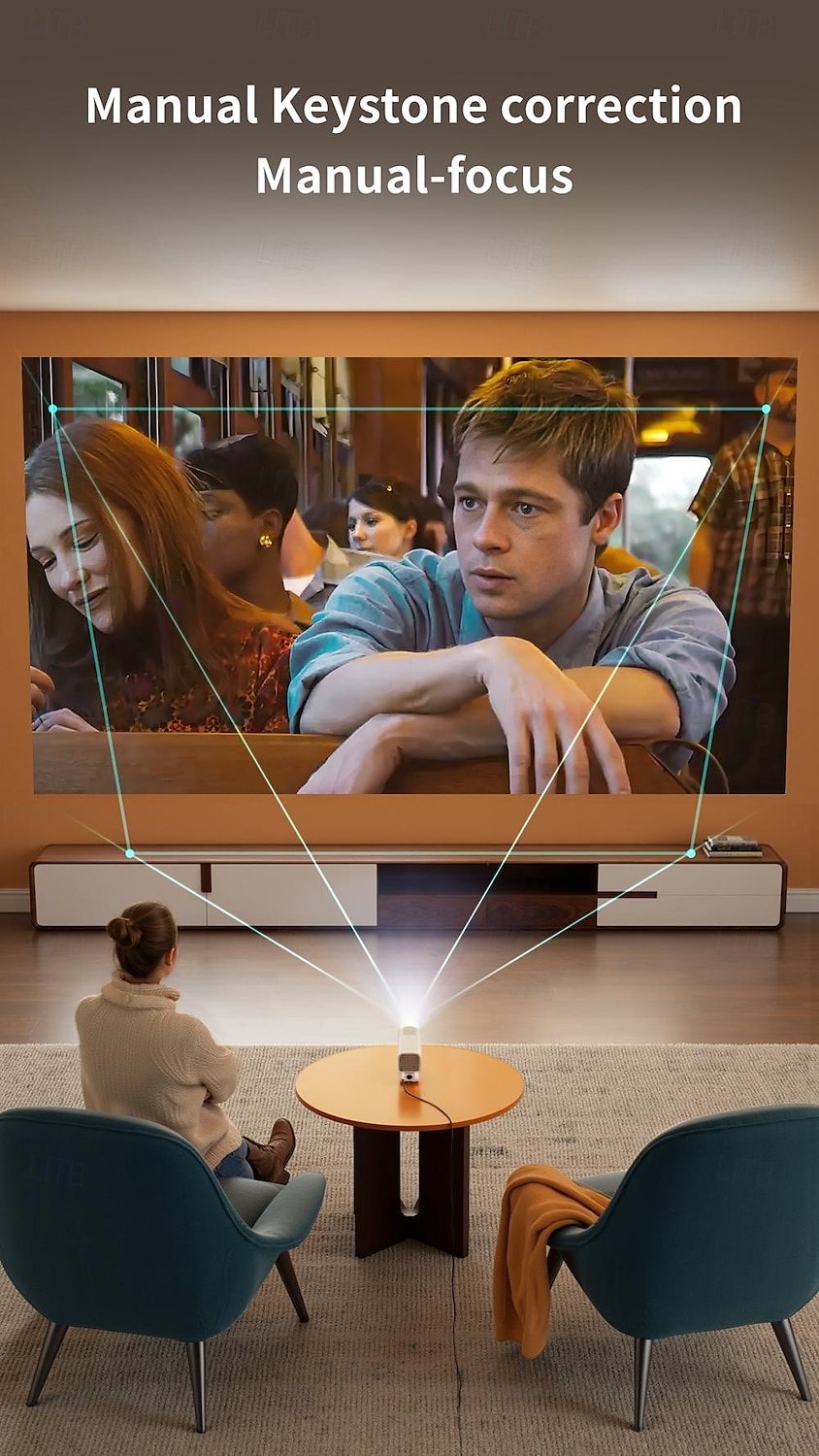 Super Convenient Mini Projection Home Theater 1080p Android Intelligent High-definition Home Wireless Projection Android Version Supports Wireless Same Screen Mobile Phones Supports USB Flash Drives 2025 - $68.99 –P9