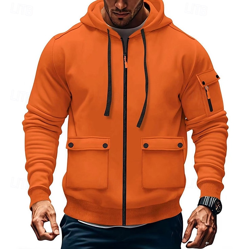 Per uomo Felpa con cappuccio Felpa con cappuccio in pile Felpa con cappuccio tattica Nero Bianco Vino Verde militare Rosso Con Cappuccio Semplice Tasca Sport & Outdoor Casuale Quotidiano Streetwear del 2025 a $27.99 –P9