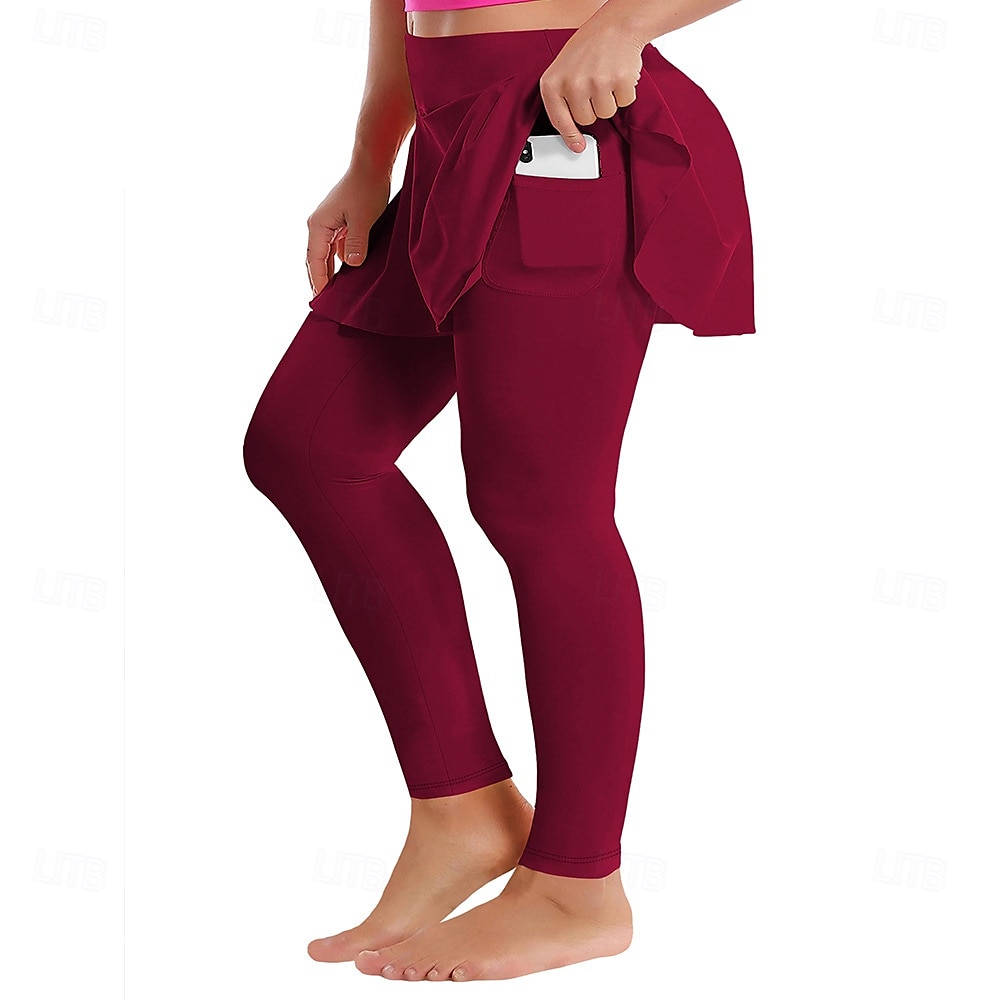 Mujer Tallas Grandes pantalones Polainas Mallas De Deporte Longitud total Cintura Media Plano Bolsillos laterales 2 en 1 Confortable Levantamiento de tope Control de barriga Yoga Casual Diario Gris 2025 - $18.99 –P4