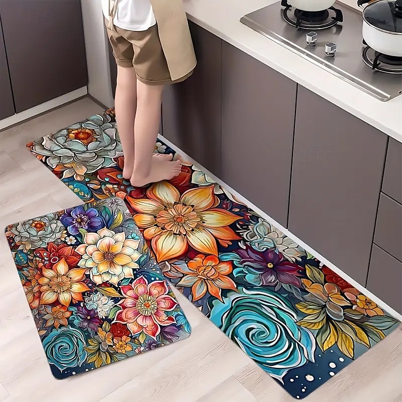 Sunflower Series Long Kitchen Mat - Non-Slip, Stain-Resistant, Absorbent Rug for Entryway & Home Use 2025 - $7.49 –P12