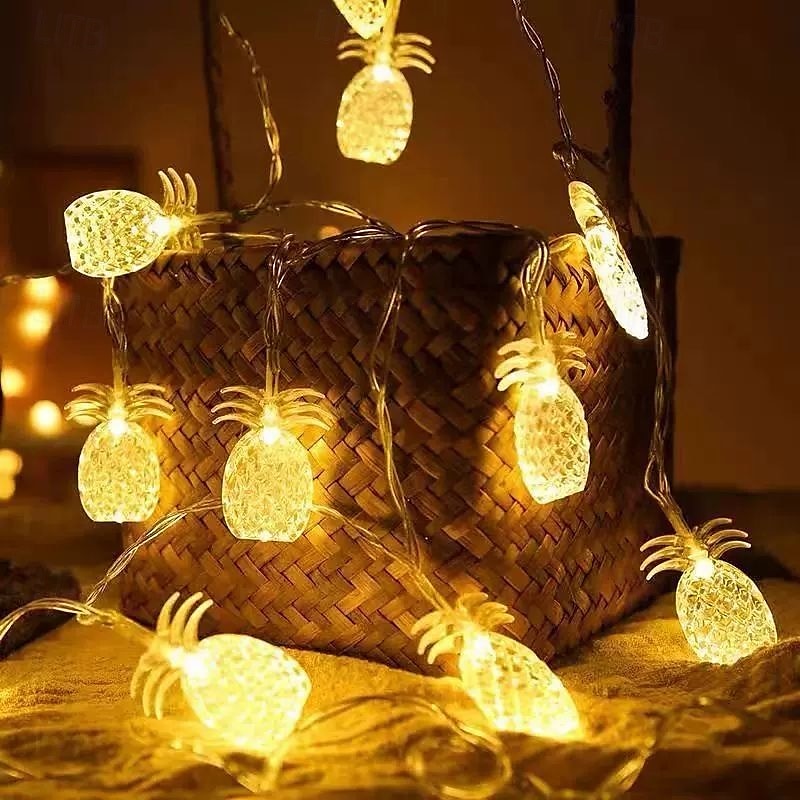 Luci a stringa estive per spiaggia tropicale Hawaii, 3 m, 20 LED, cactus, fenicotteri, bromeliacee, palme, a batteria, per decorazioni per feste in spiaggia, piscina tropicale del 2025 a $12.99 –P15