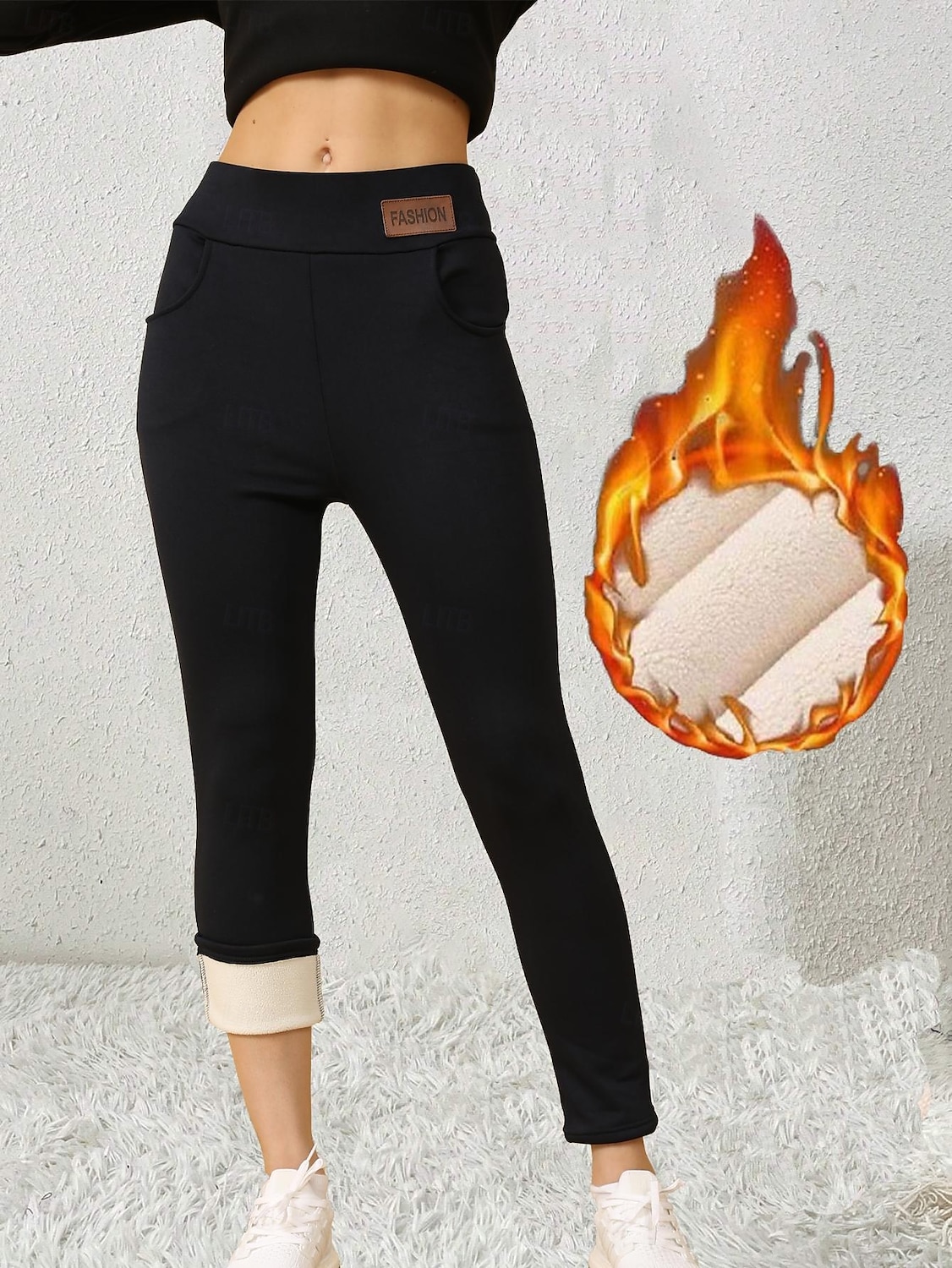 Women's EU / US Size Tights Elegant Athleisure Full Length High Rise Solid Colored Knitted Basic Comfy Soft Comfortable Micro-elastic Sports & Outdoor Casual Daily Dark Navy Winter Slim 2025 - $13.99 –P5